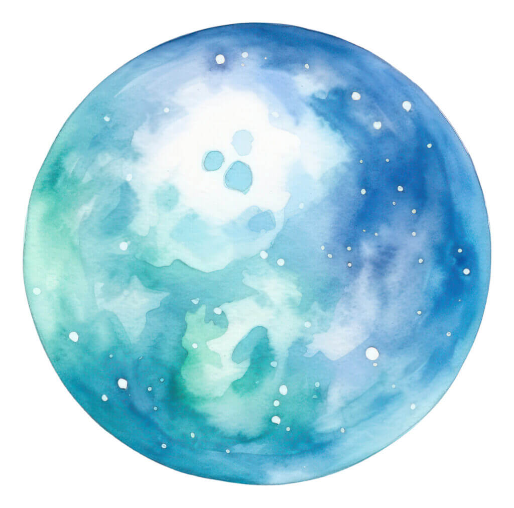 Lune à l'aquarelle